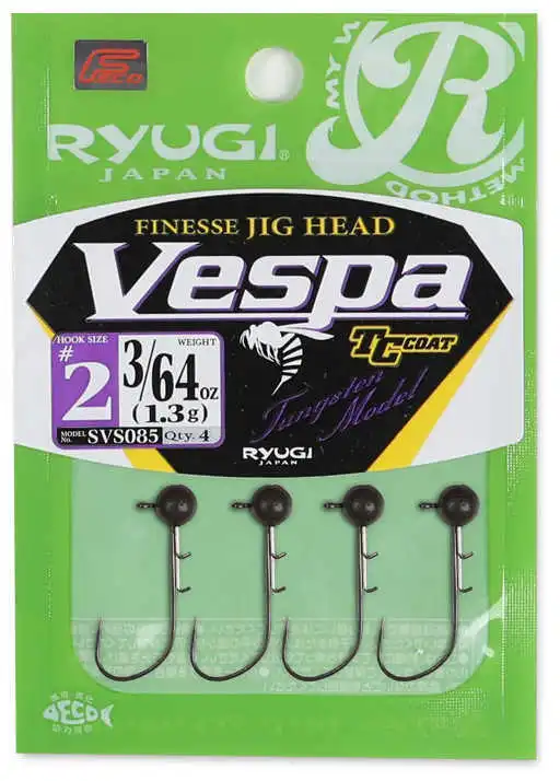 Ryugi Finesse Jig Head Vespa Tungsten 1,3g #3 (4 Pack) 1 Ryugi Finesse Jig Head Vespa Tungsten 1,3g #3 (4 Pack)